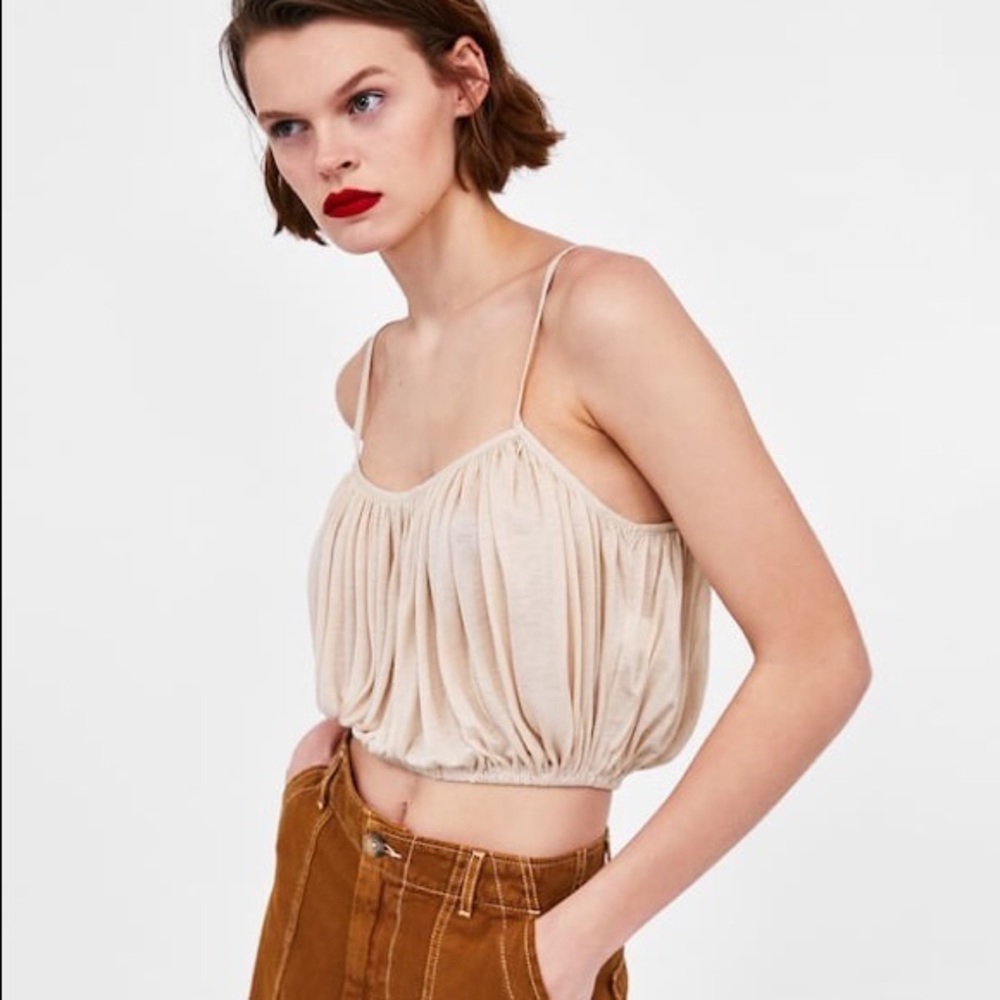 Zara Cream Crop Top